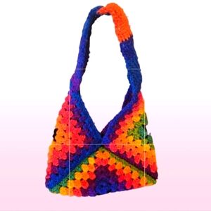 Handmade Multicolor Crochet Shoulder Bag